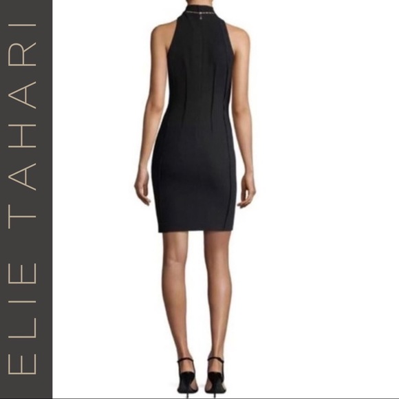 ✨NWoT✨🏷Elie Tahari: Studded Halter Neck Sheath Cocktail Dress Showstopper 🤩 - Picture 11 of 12